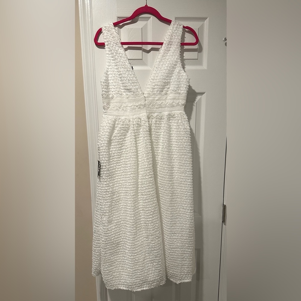 Lulus Forever Unique White Textured Lace Midi Dress - Picture 3 of 3